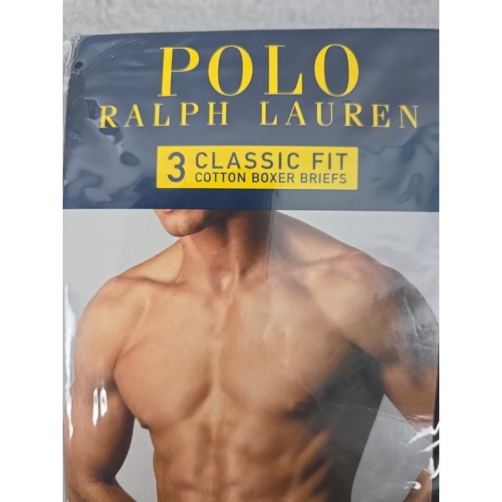 Polo Ralph Lauren Classic Fit Cotton Boxer Briefs Mens L Black Red Pony NEW - Picture 2 of 8